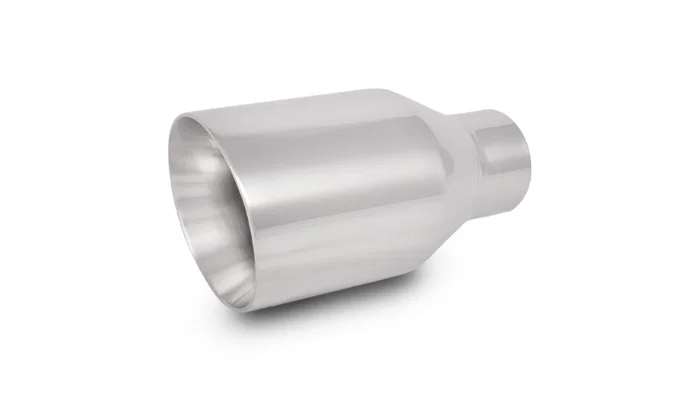 1207 – VIBRANT Exhaust Tail Pipe Tip, 2-1/4 Inch Inlet 4 Inch Outlet Stainless Steel Round Angle Cut Beveled Edge 7-3...